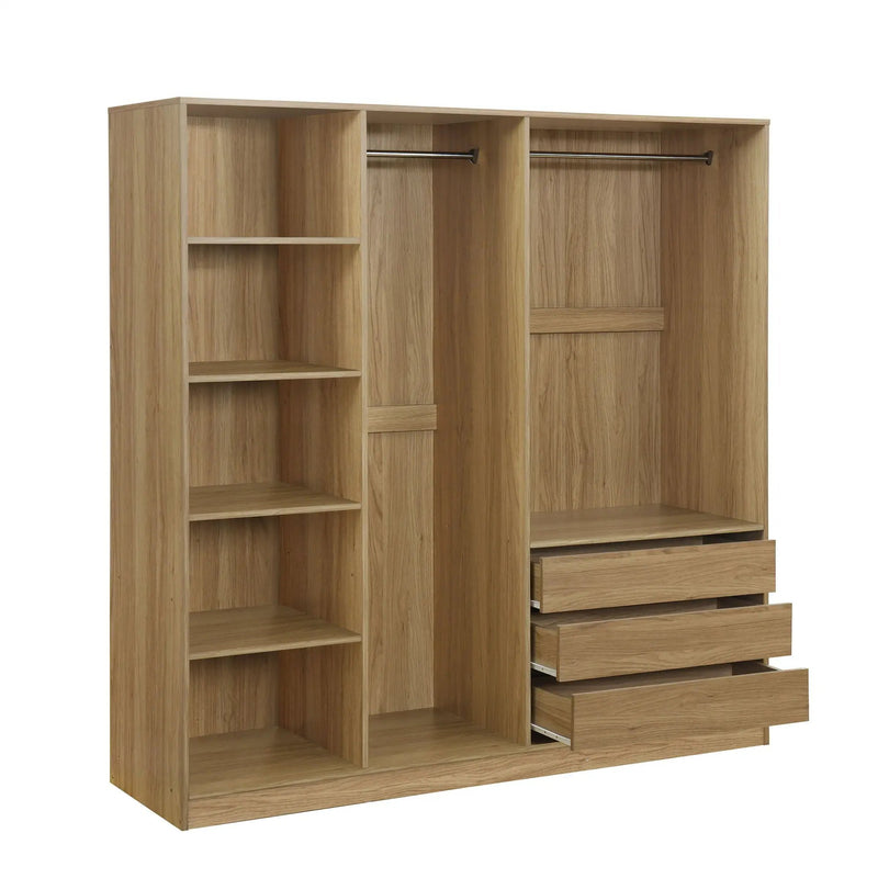 Doorless Storage Wardrobe For Dedroom With Shelves And 3 Drawers by HouseOfZazla