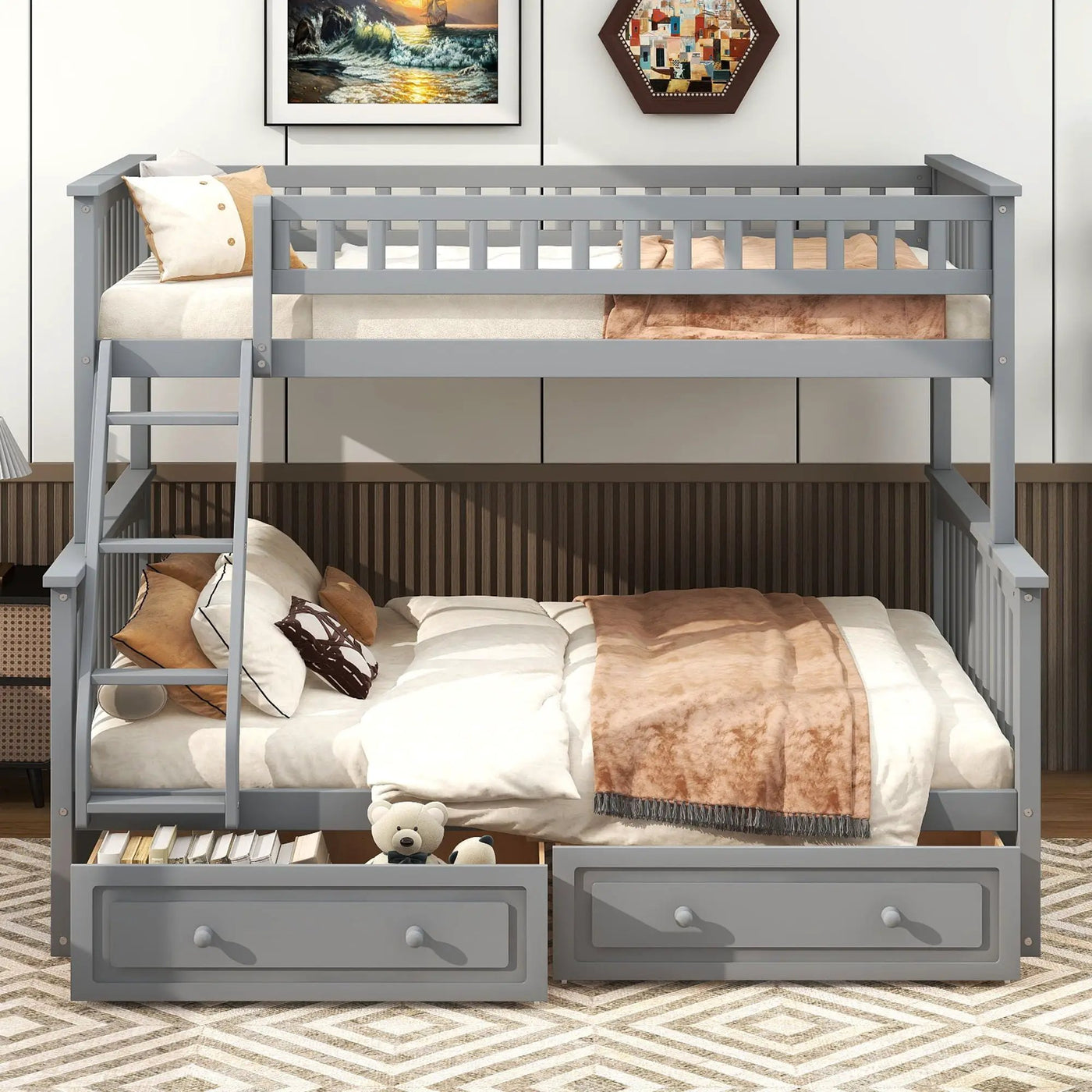 Bunk Bed With Drawers, Convertible Storage Bed by HouseOfZazla