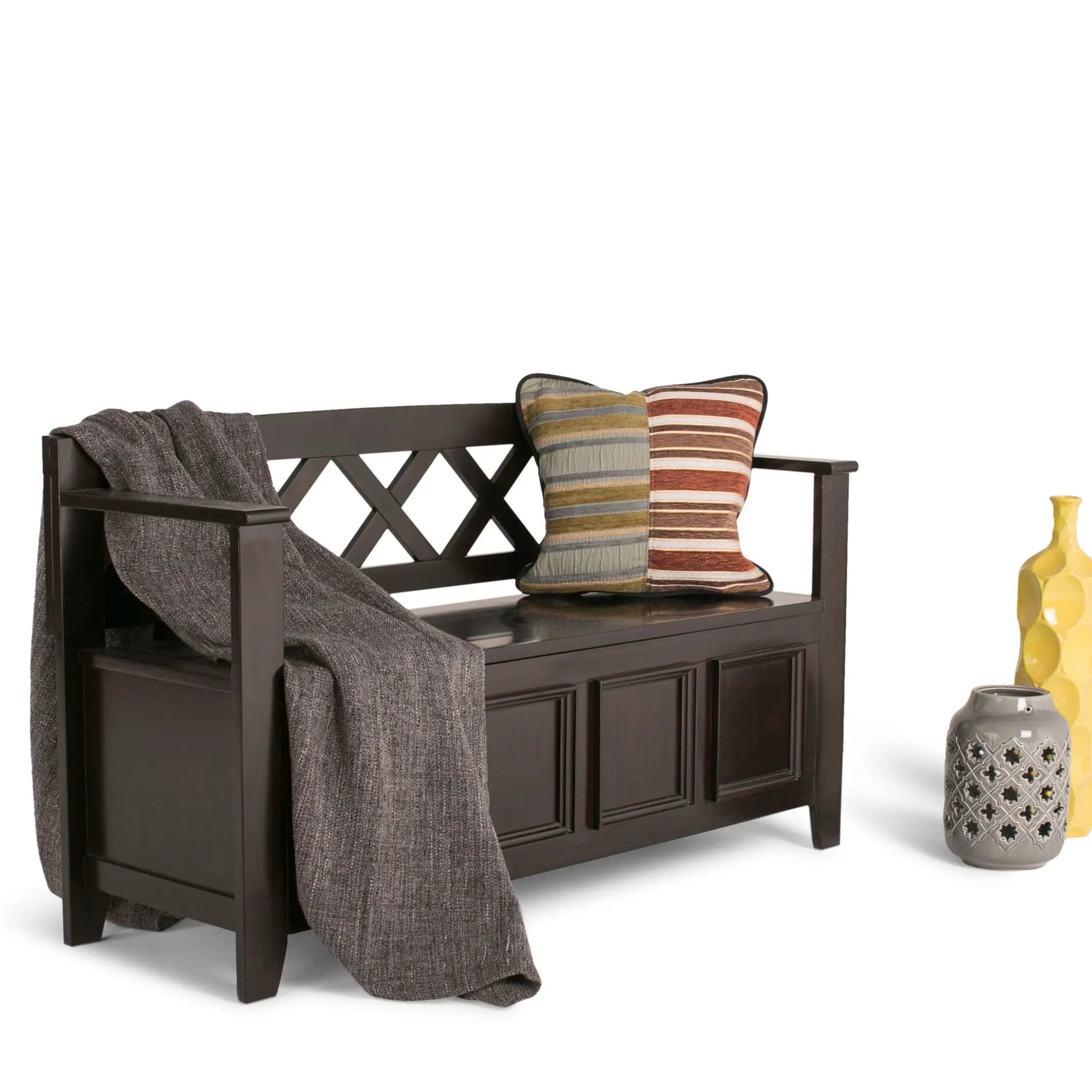 Amherst - Entryway Storage Bench - Hickory Brown by HouseOfZazla