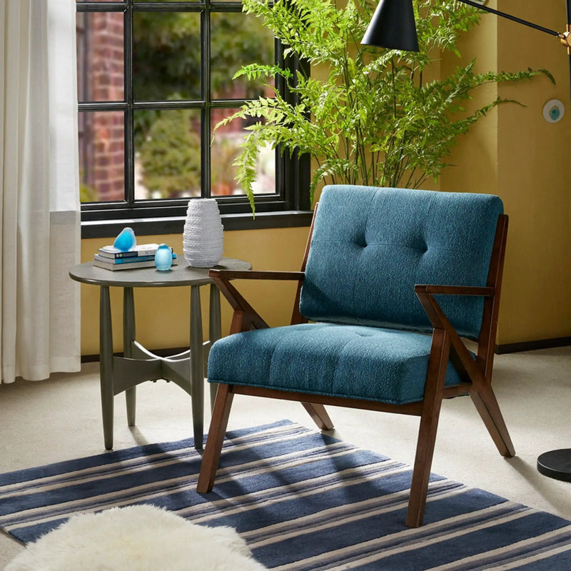 Lounge Chair With Tufted Upholstery And Solid Frame by Unique Piece Furniture