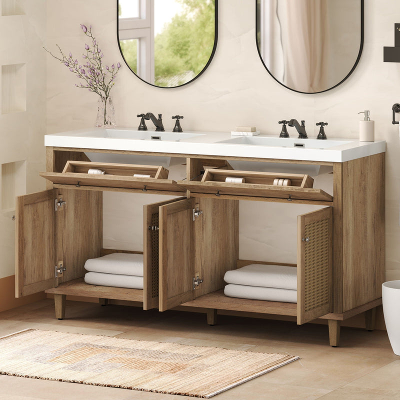 Bathroom Vanity With Double Sink, Large Storage Space by HouseOfZazla