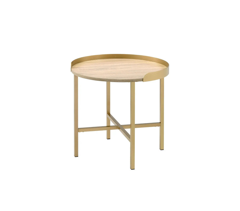 Mithea - End Table - Oak / Gold by Unique Piece Furniture