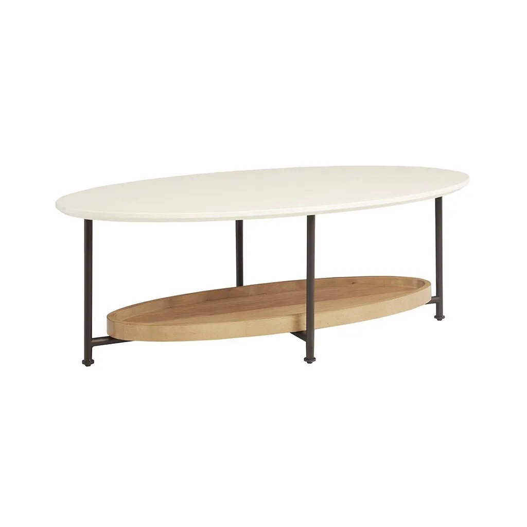 Monte Oval White/Natural Coffee Table by BLAKHOM