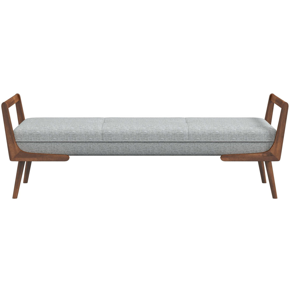 Gray Upholstered Bench with Biscuit Tufting - 51.2" Wide, photo 9 of 12