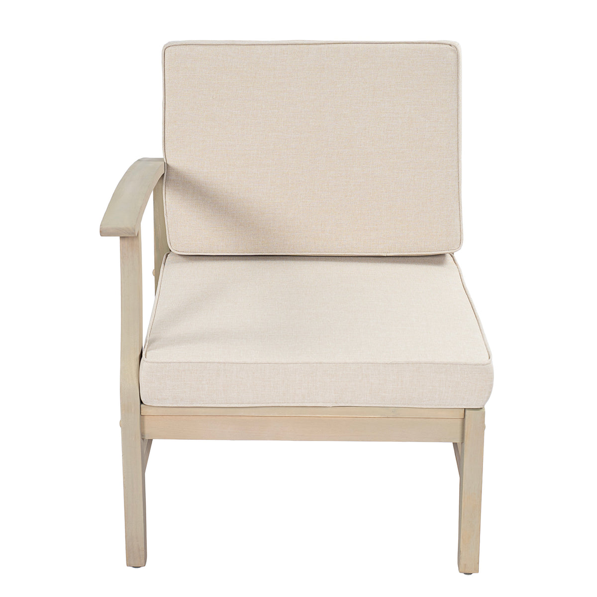 Acacia Wood Patio Armchair with Water-Resistant Fabric - Perla Left Armchair