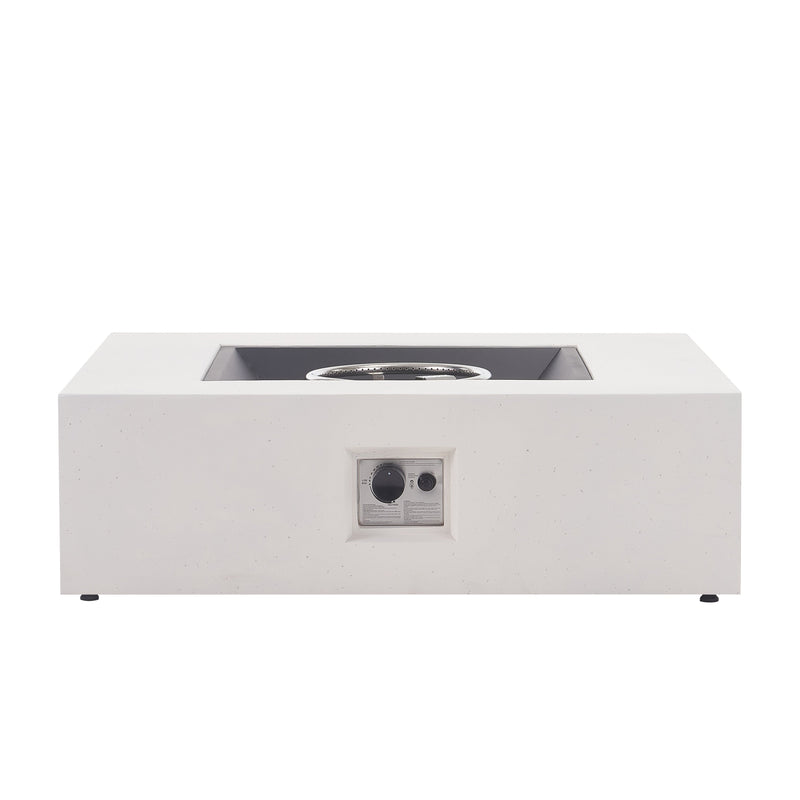 50,000 BTU Square MGO Fire Table with Propane Heating - White, photo 10 of 10