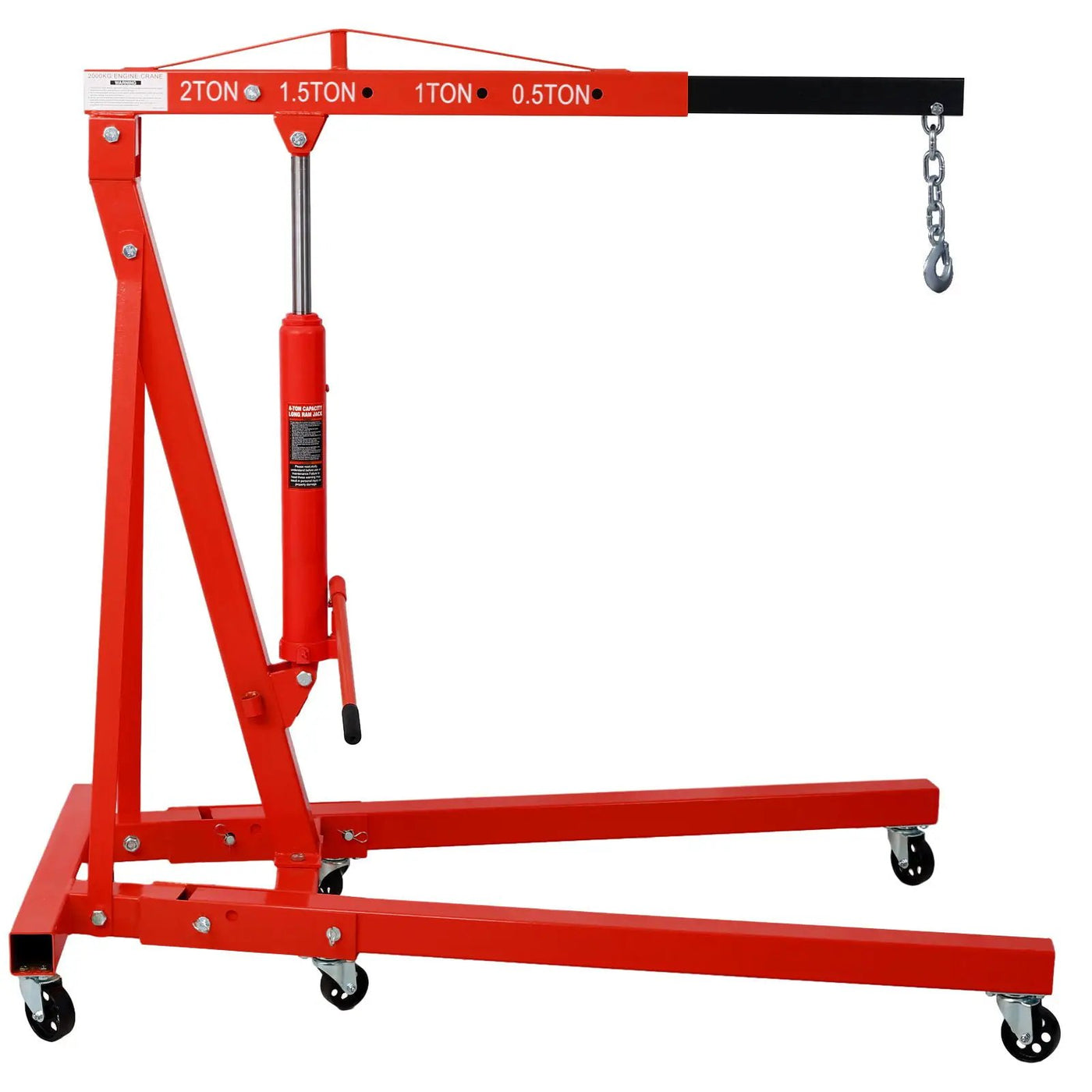 2 Ton Folding Engine Hoist Crane Lift with 6 Wheels by HouseOfZazla