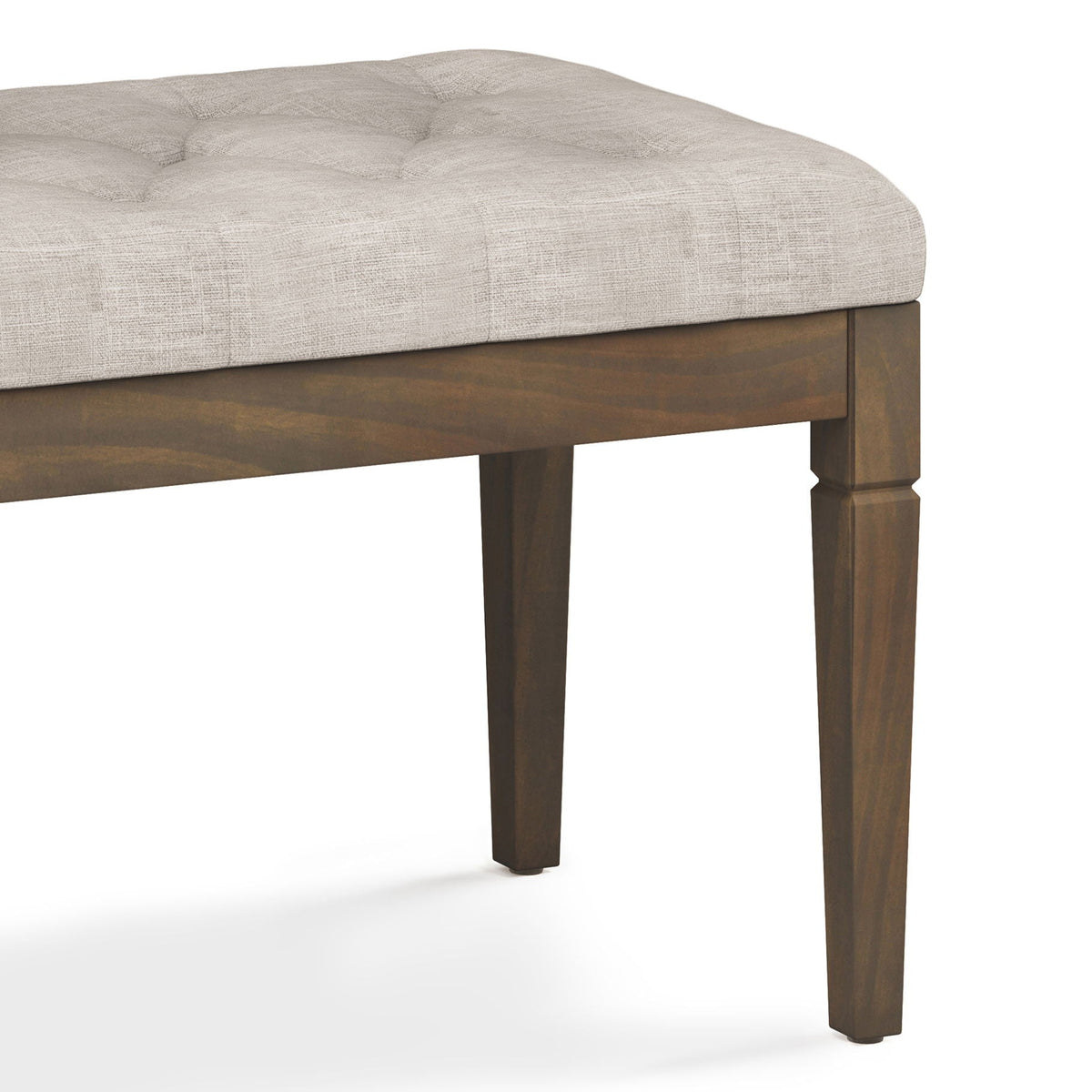 Upholstered Tufted Ottoman Bench with Solid Wood Base - Multiple Colors, photo 24 of 26