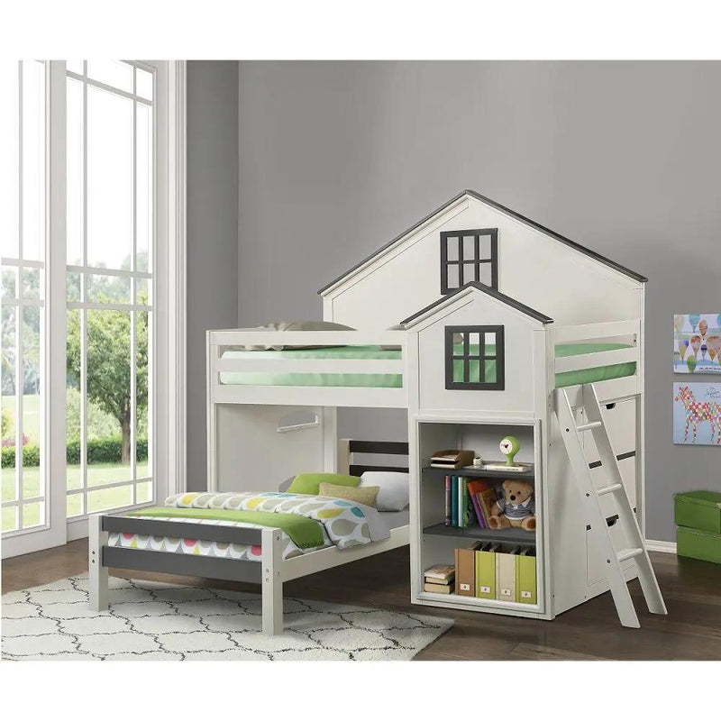 Ratana - Twin Bed - Gray & White by Unique Piece Furniture