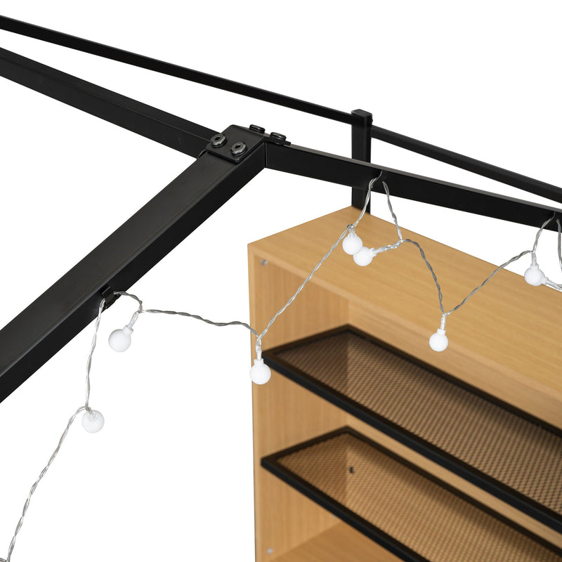 Bed House Frame With Shelves And Lights by HouseOfZazla