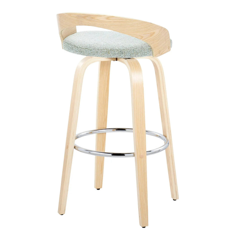 Grotto - Contemporary Fixed-Height Barstool With Swivel With Round Footrest (Set of 2) by Unique Piece Furniture