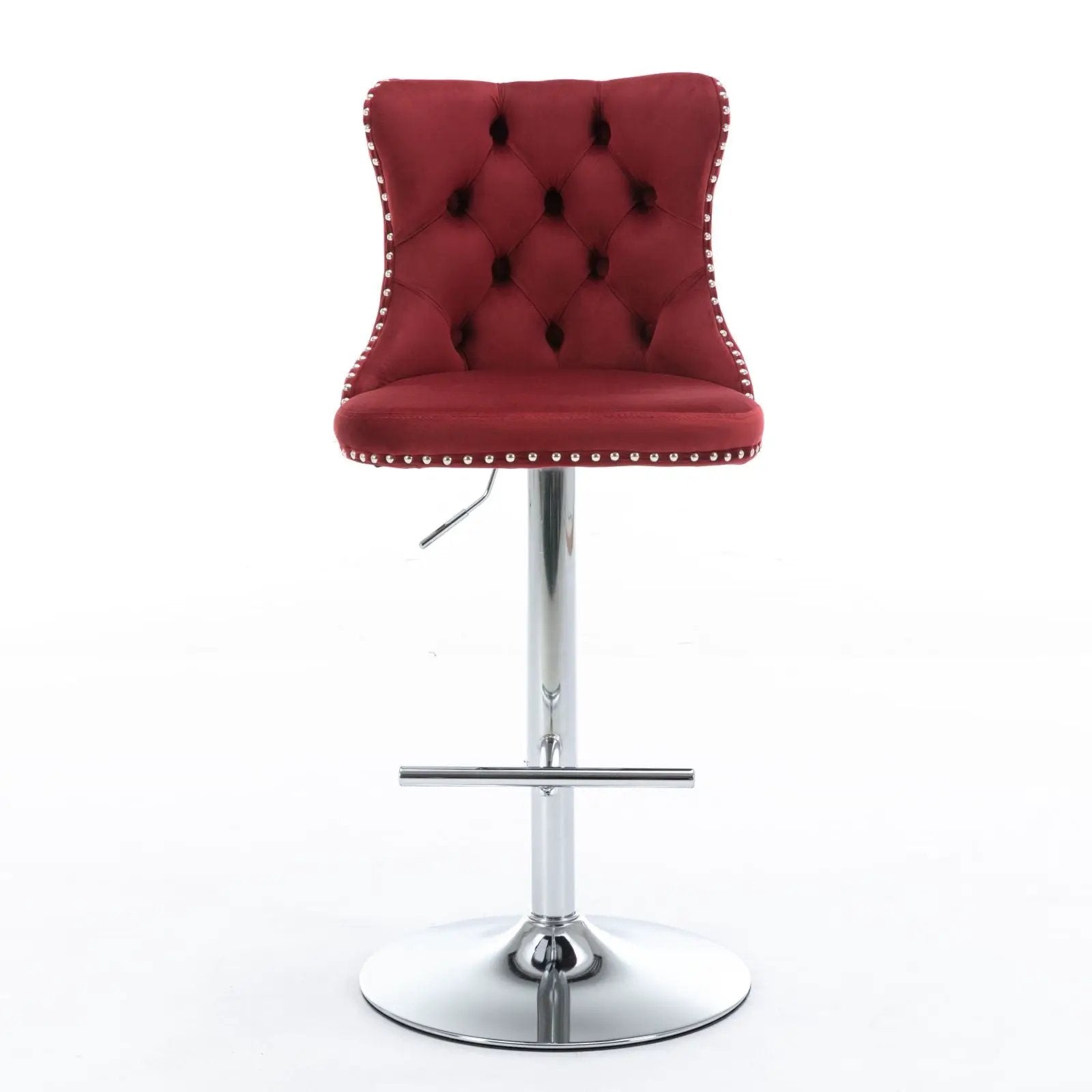 Swivel Barstools Adjusatble Seat Height From 25-33", Modern Upholstered Base Bar Stools With Backs Comfortable Tufted For Home Pub And Kitchen Island (Set of 2) by Unique Piece Furniture