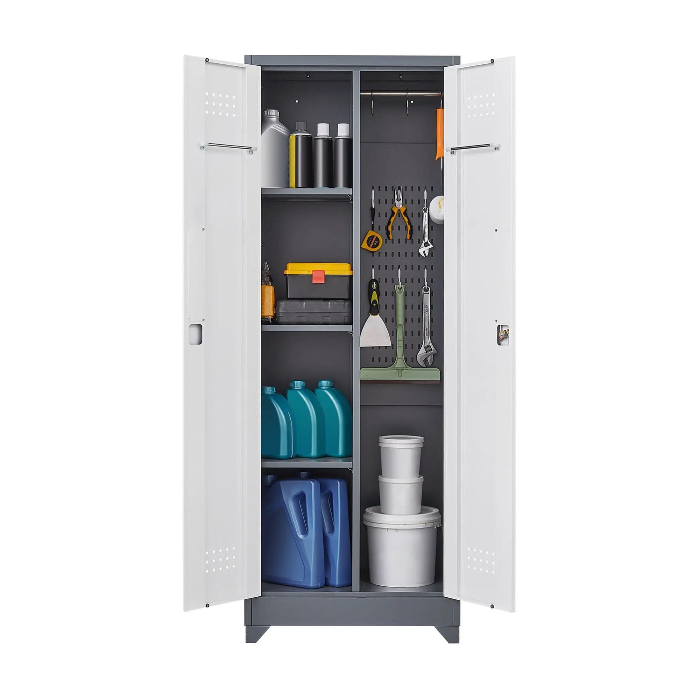 Lockers With Locking Doors, Adjustable Shelves, High Broom Tool Storage Cabinet by HouseOfZazla