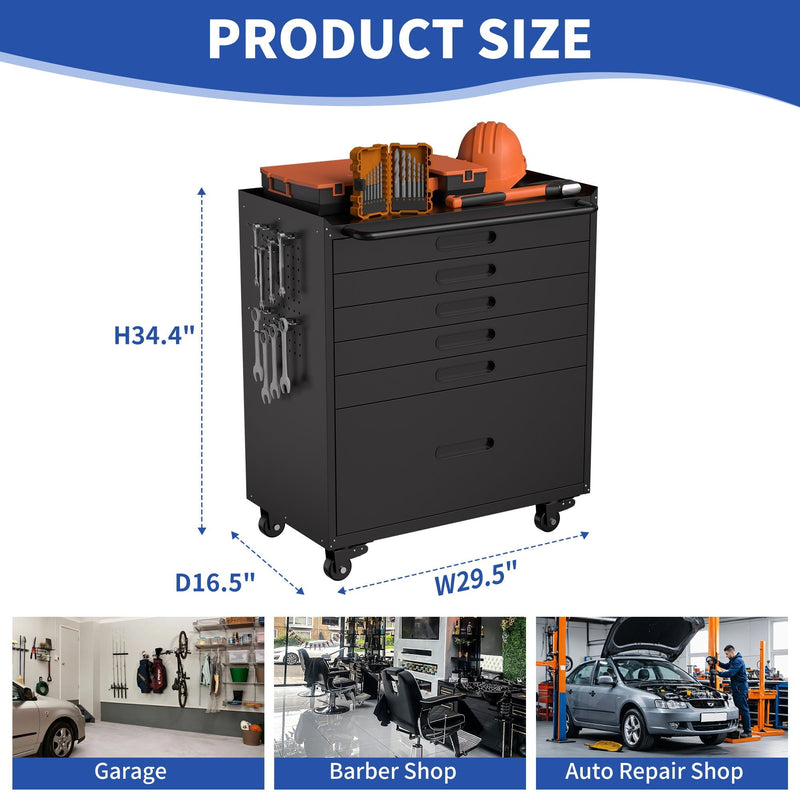 Rolling Tool Cabinet Heavy Duty Garage Storage With Lockable Doors & Drawers by HouseOfZazla