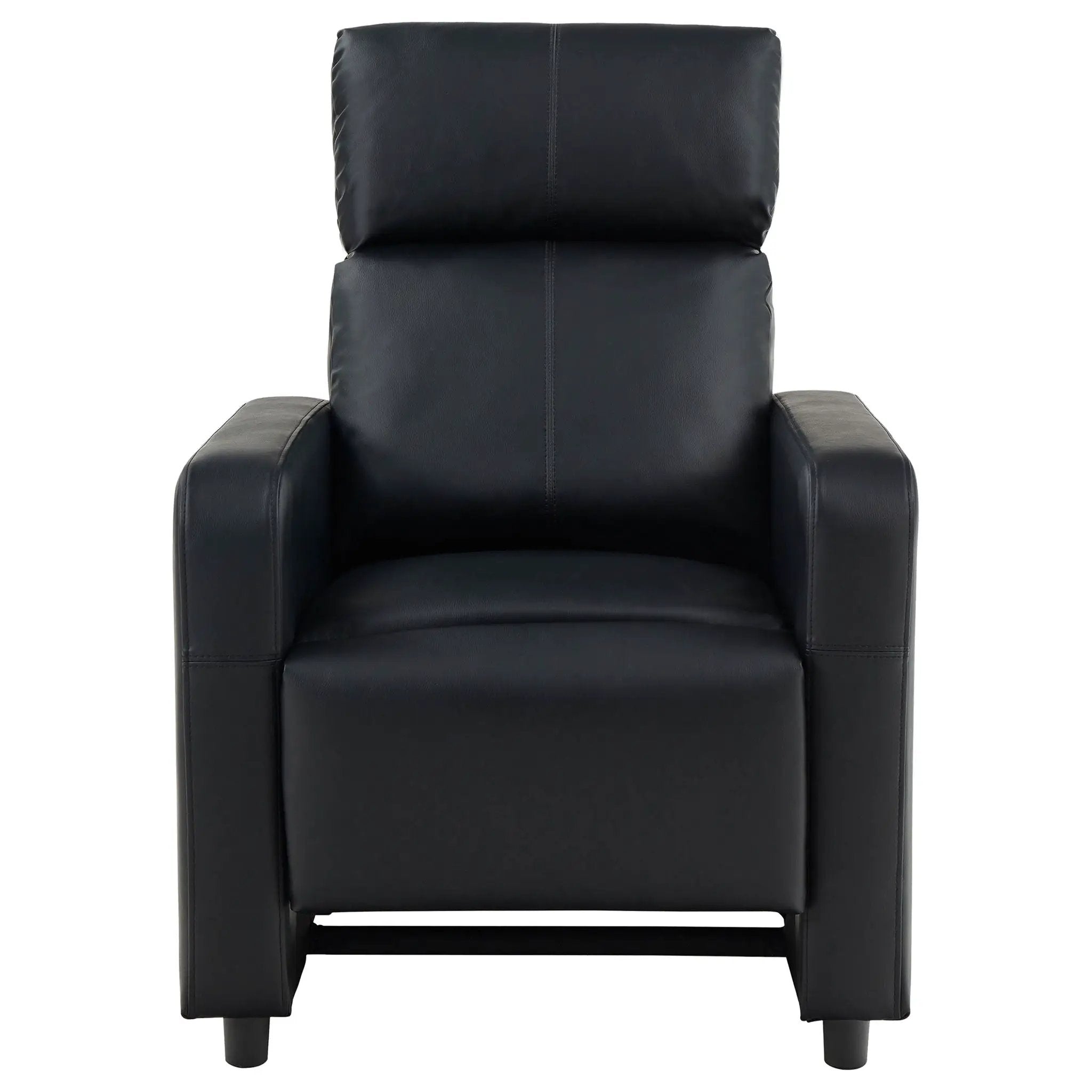 Toohey Upholstered Home Theater Push Back Recliner Black by Unique Piece Furniture