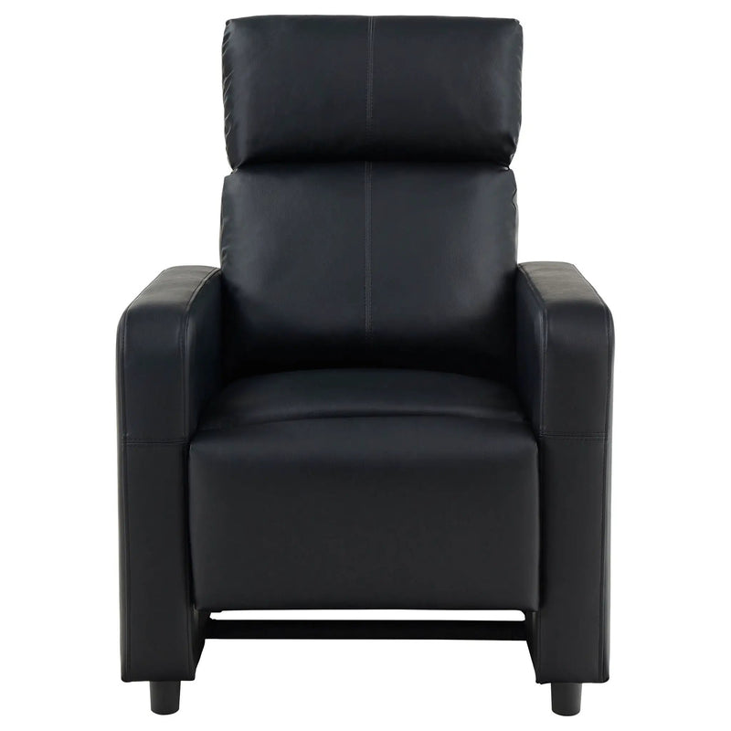Toohey Upholstered Home Theater Push Back Recliner Black by Unique Piece Furniture