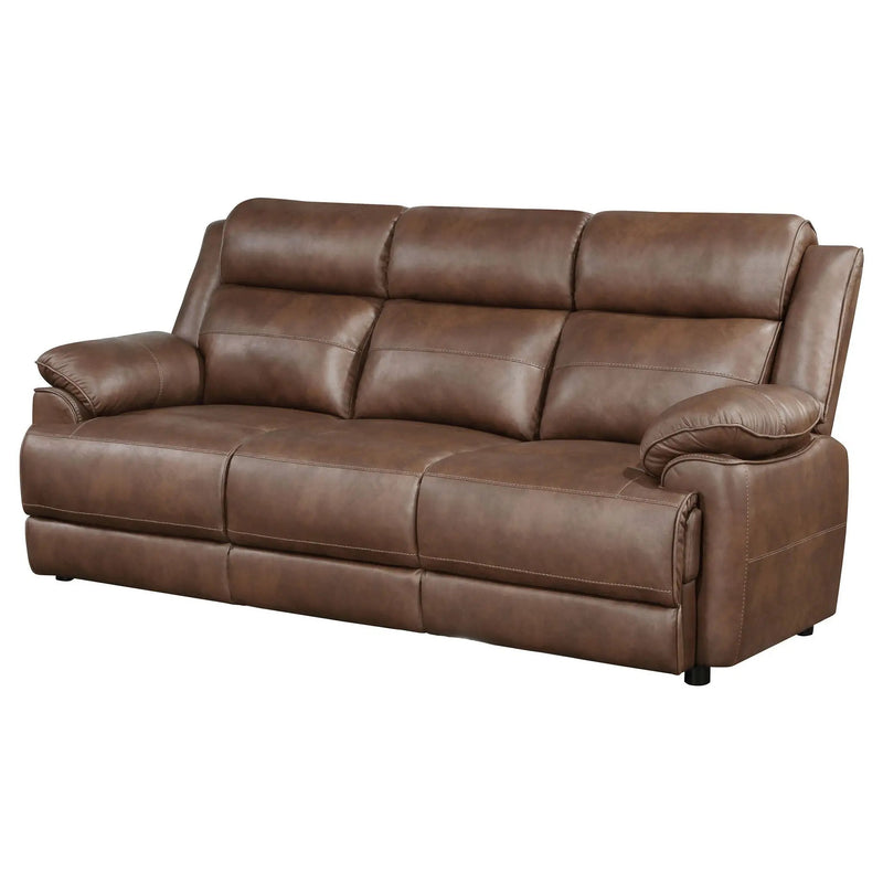 Ellington Upholstered Padded Arm Sofa Dark Brown by Unique Piece Furniture