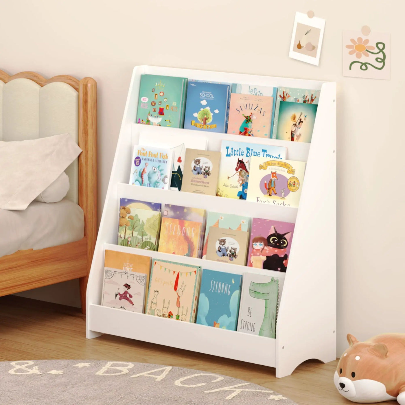 4 Tier Bookshelf, Toddler Book Display Shelves by HouseOfZazla