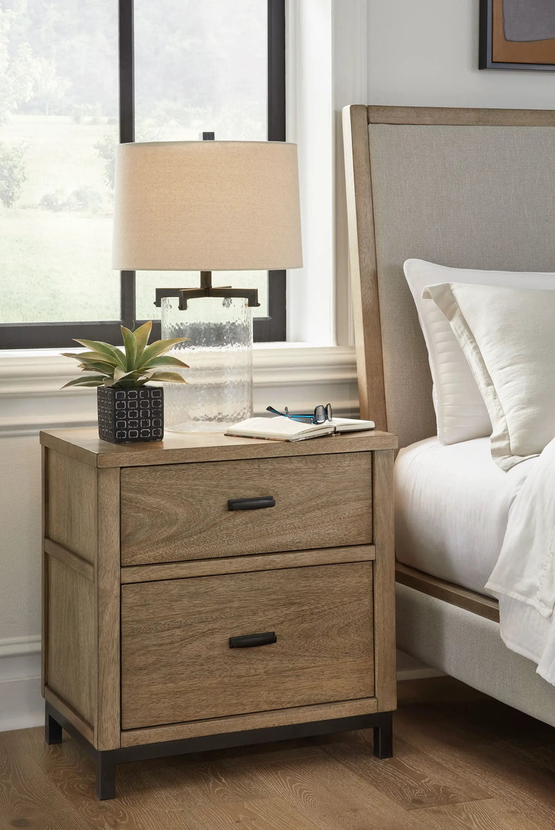 Tomtyn - Two Drawer Night Stand - Light Brown by Unique Piece Furniture