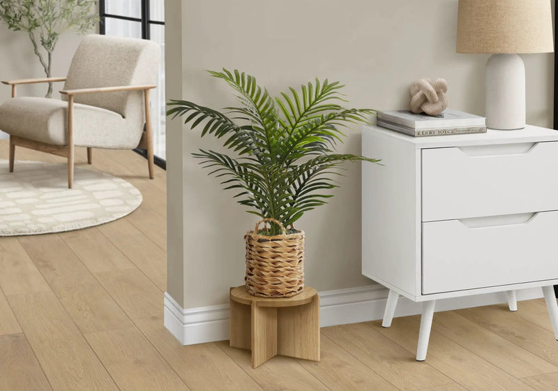 24" Tall, Artificial Plant, Palm, Indoor, Faux, Fake, Table, Floor, Greenery, Potted, Real Touch, Decorative - Green / Beige by Unique Piece Furniture