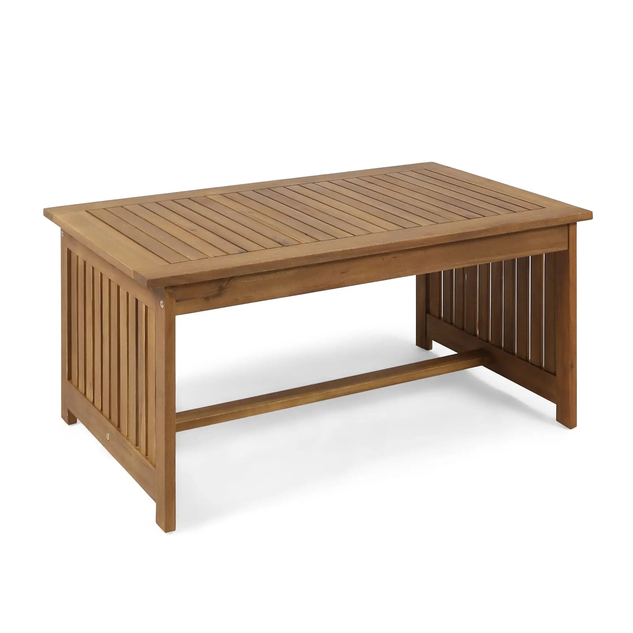Acacia Wood Rectangular Patio Coffee Table For Outside by HouseOfZazla