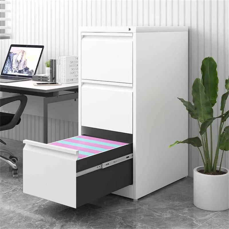 Durable Metal 3 Drawer File Cabinet With Lock For Office Storage by Unique Piece Furniture