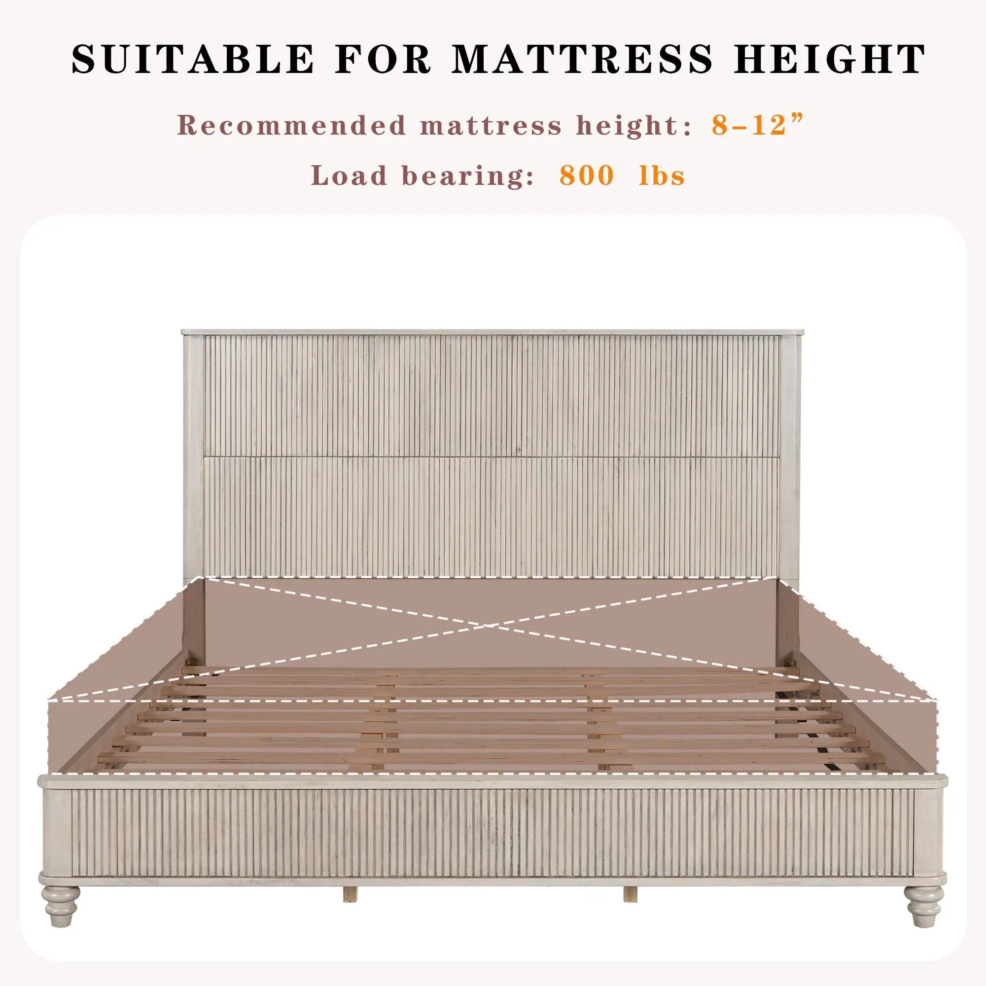 Platform Bed Frame & Tall Headboard by HouseOfZazla