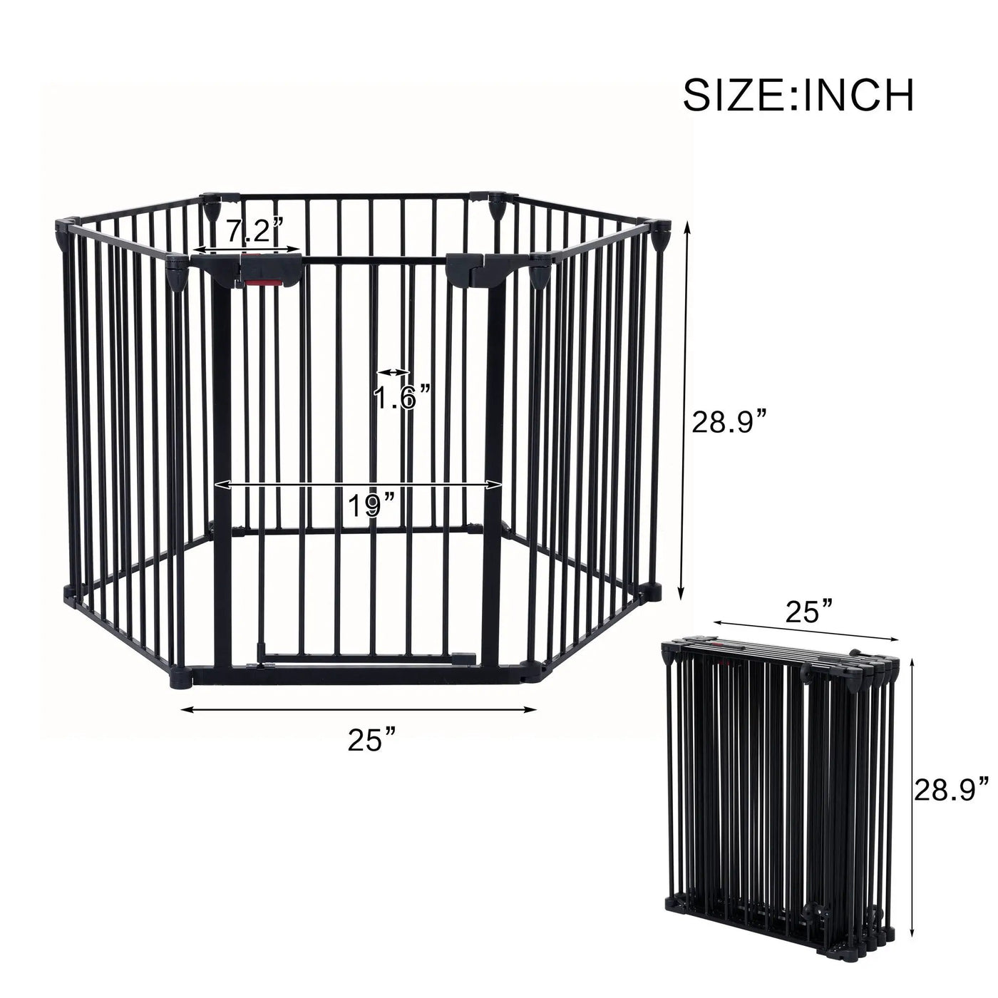 Adjustable Safety Gate Play Yard Metal Doorways Fireplace Fence Christmas Tree Fence Gate For House Stairs Gate Prohibited Area Fence by HouseOfZazla