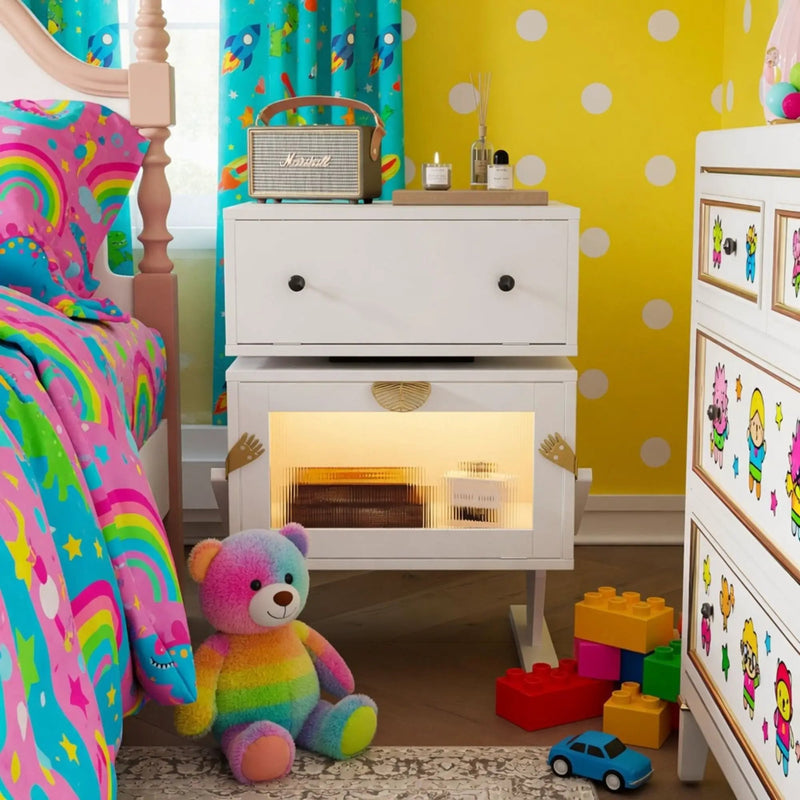 Robot LED Nightstand With 360° Rotating Drawer by HouseOfZazla