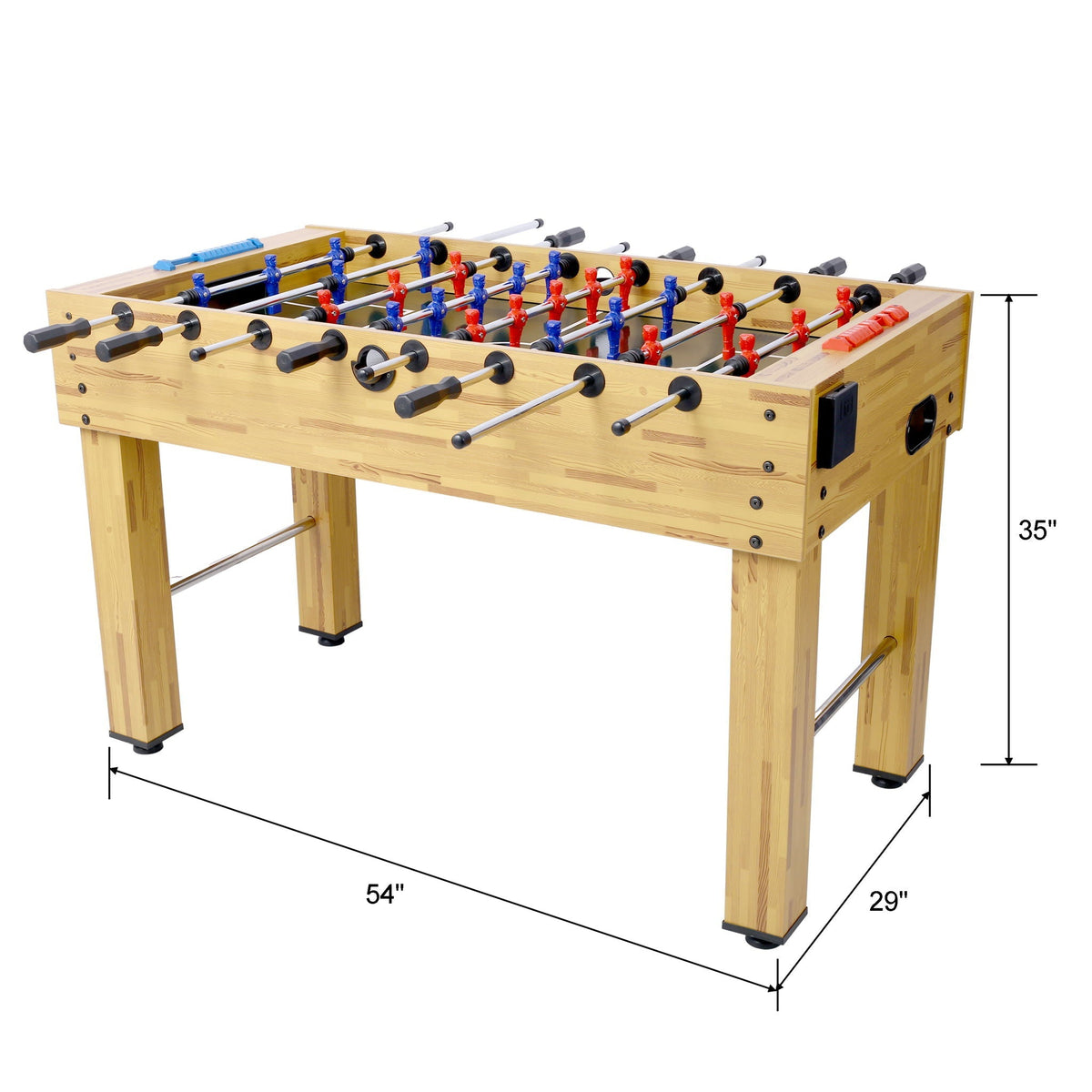 Hurricane Foosball Table with Steel and Wood Construction - Yellow, Black, or Light Brown, photo 11 of 12