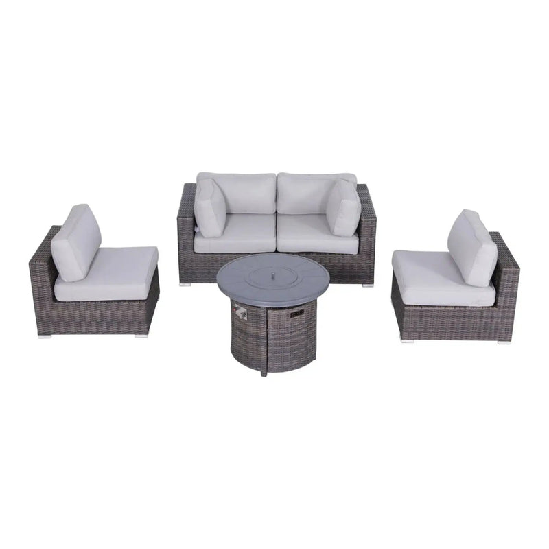 Wicker Outdoor Lounge Set With Cushions And Fire Pit by Unique Piece Furniture