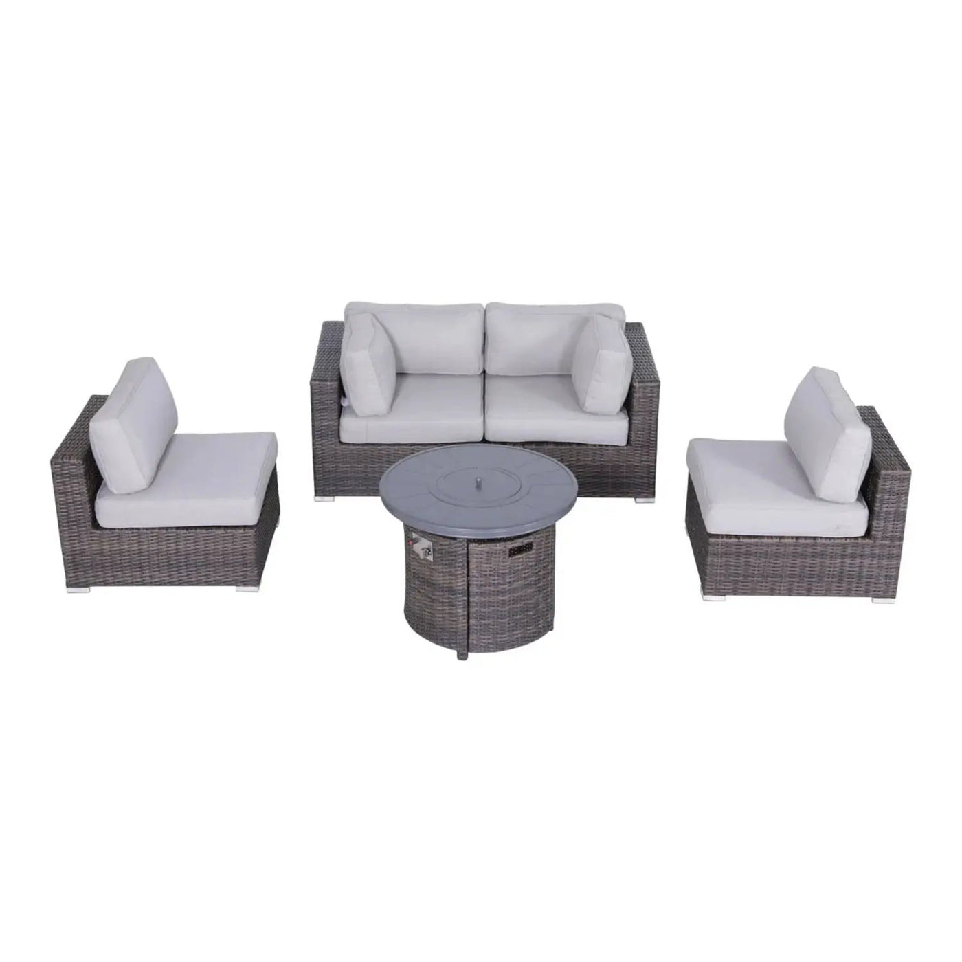 Wicker Outdoor Lounge Set With Cushions And Fire Pit by HouseOfZazla