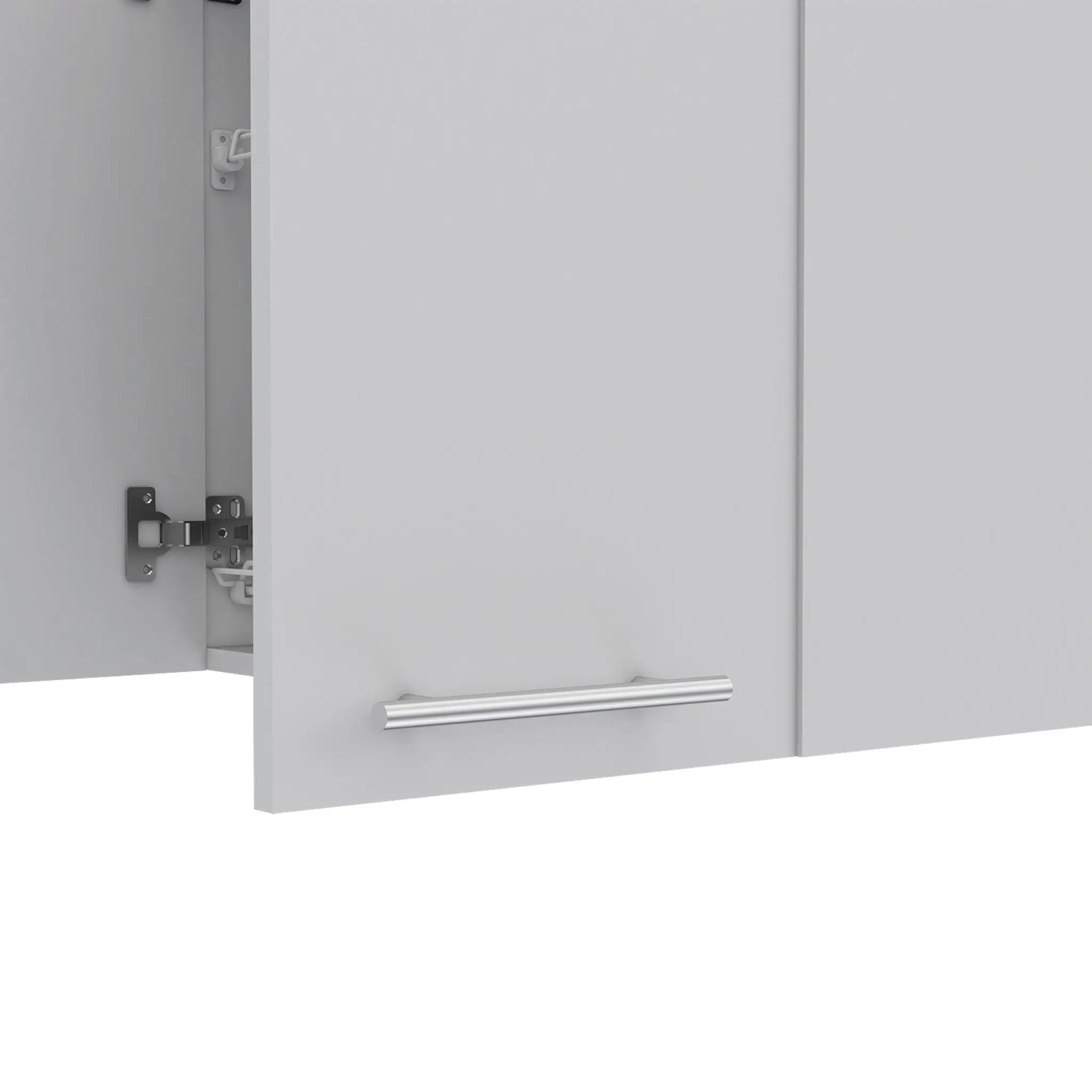 Wall Cabinet Four Doors, With Two Internal Shelves And Internal Plate And Glass Organizer - White by HouseOfZazla
