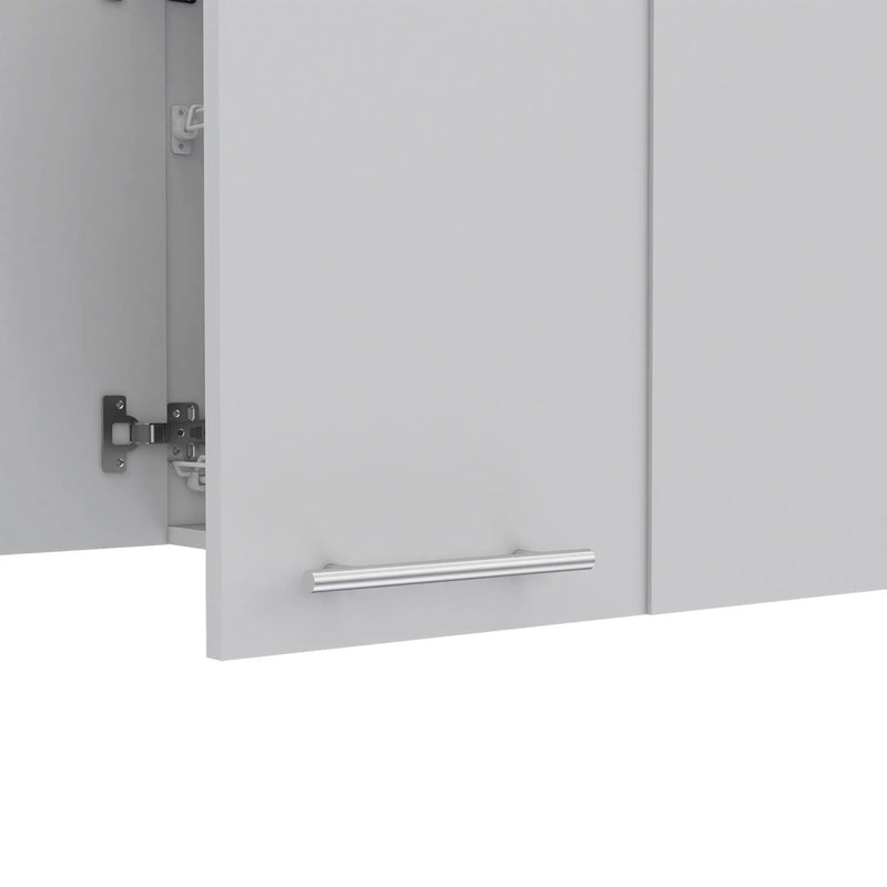 Wall Cabinet Four Doors, With Two Internal Shelves And Internal Plate And Glass Organizer - White by HouseOfZazla