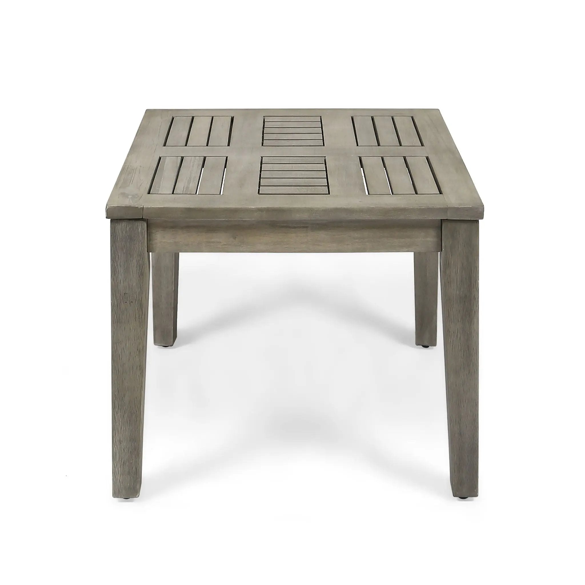 Dexterity Outdoor Square Side Table with Wood Frame - Gray by HouseOfZazla