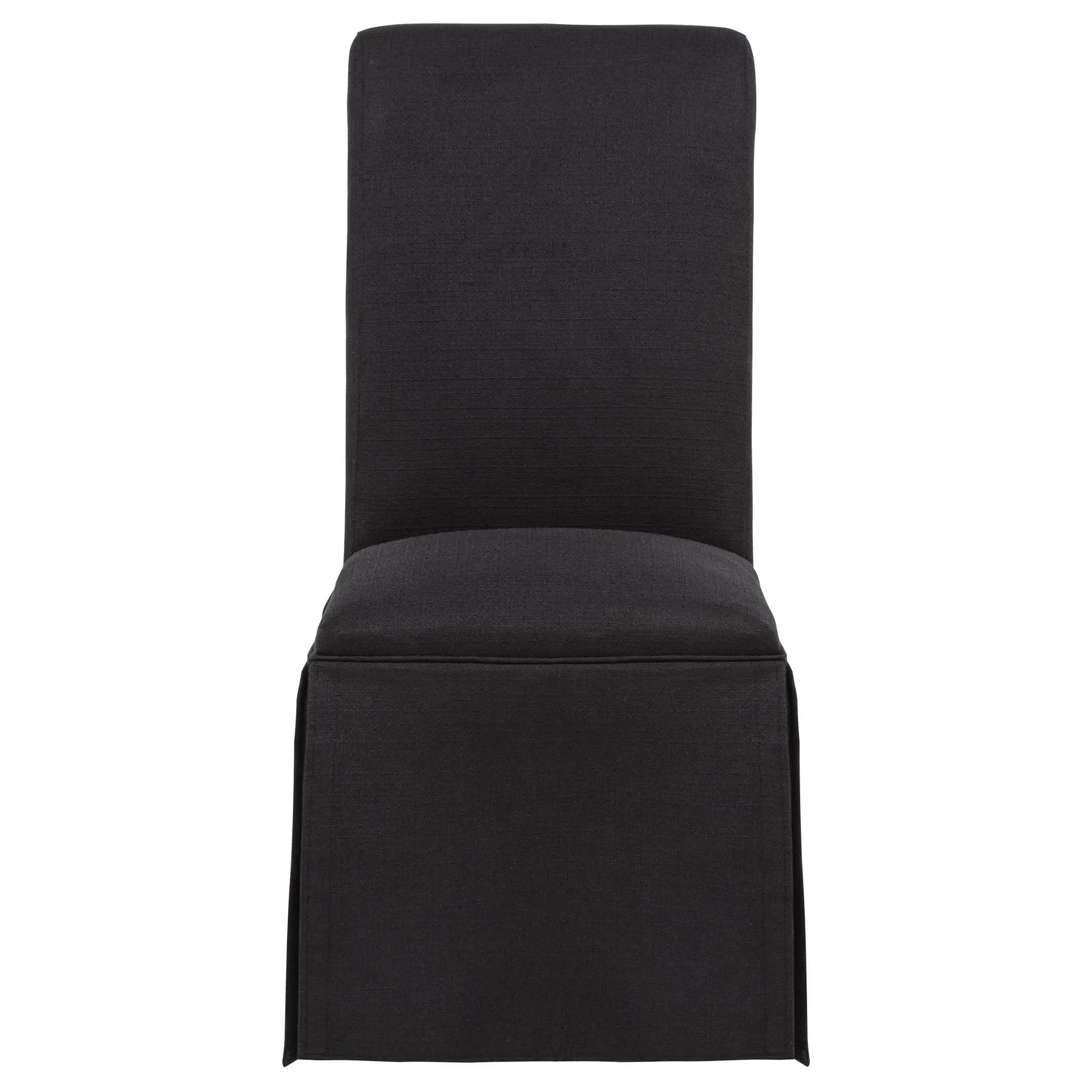 Shawna Upholstered Skirted Side Chair Black (Set of 2) by Unique Piece Furniture