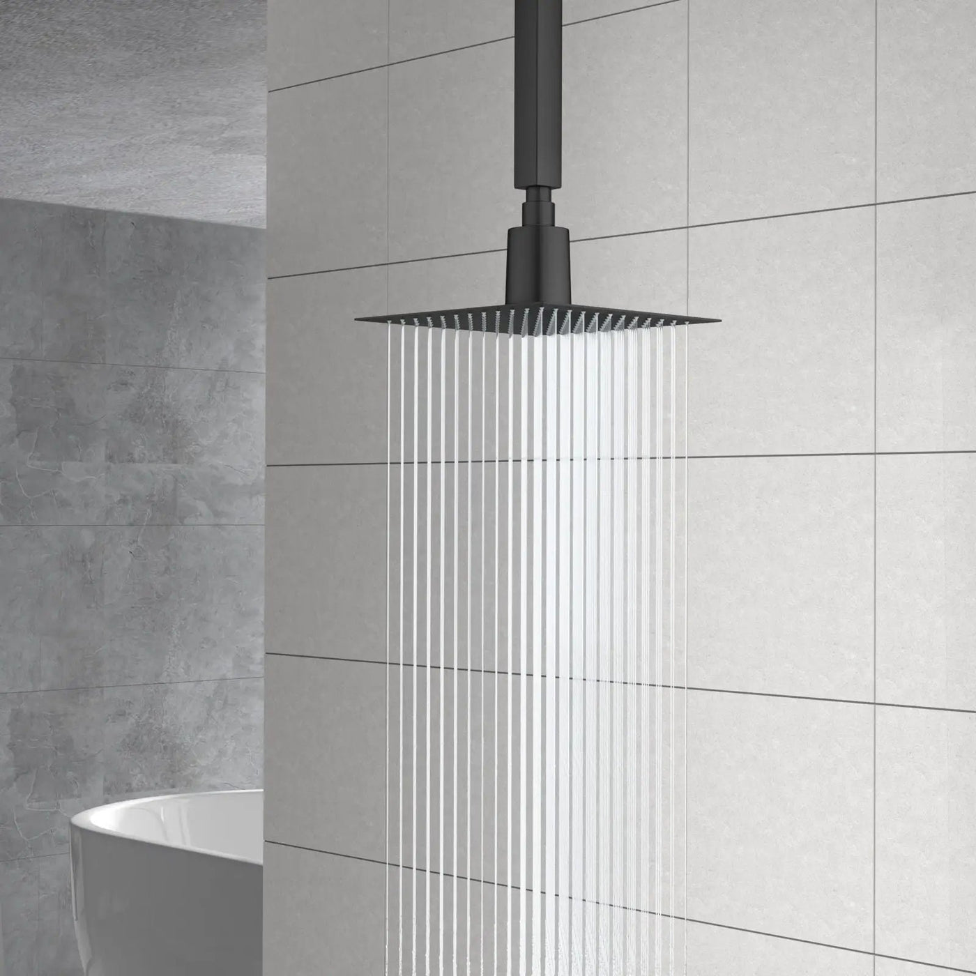 Ultra Thin 8" Square Rain Shower Head 304 Stainless Steel, Wall / Ceiling Mounted by HouseOfZazla
