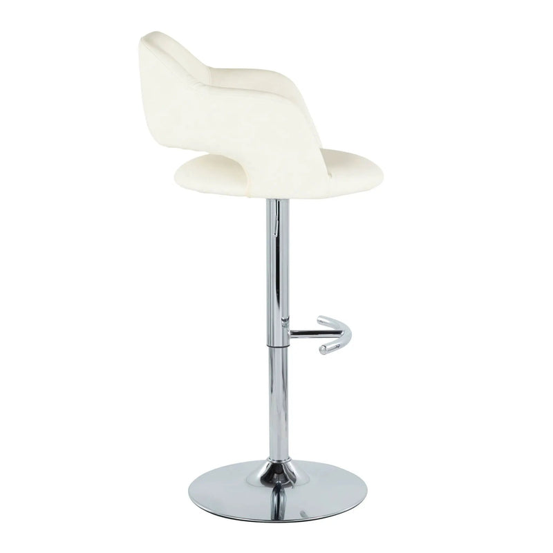 Margarite - Contemporary Ajustable Barstool With Swivel With Rounded T Footrest (Set of 2) by Unique Piece Furniture