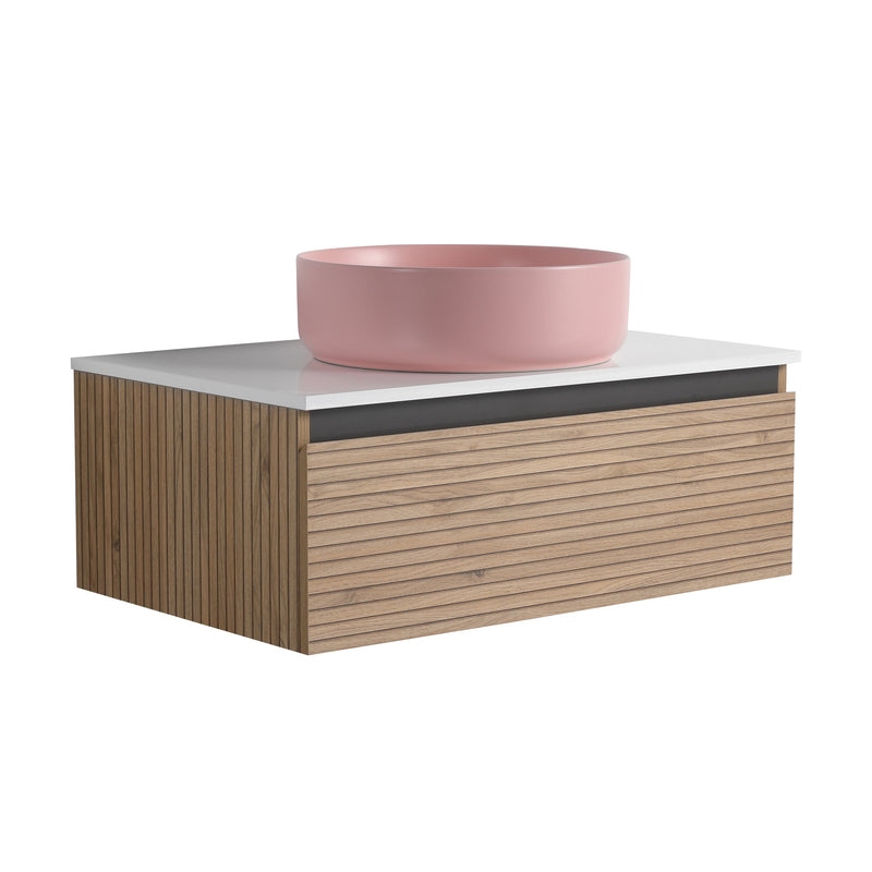 30" Wall-Mounted Bathroom Vanity with Art Ceramic Sink by HouseOfZazla
