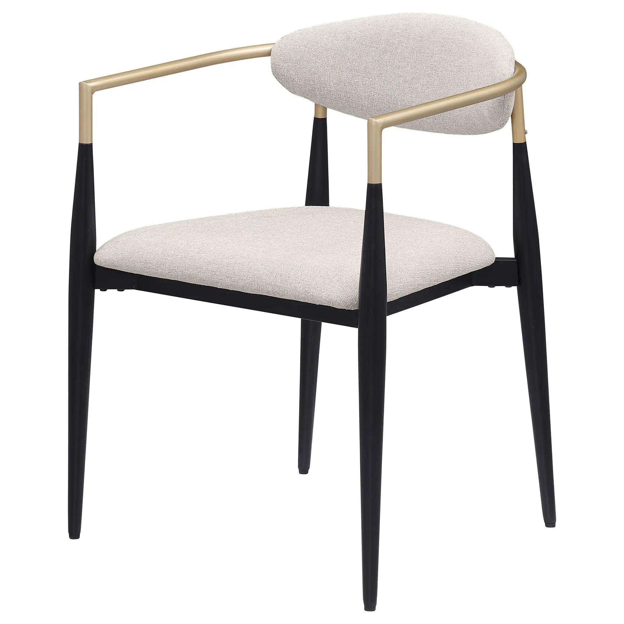 Bradbury Fabric Upholstered Dining Arm Chair Beige (Set of 2) by Unique Piece Furniture