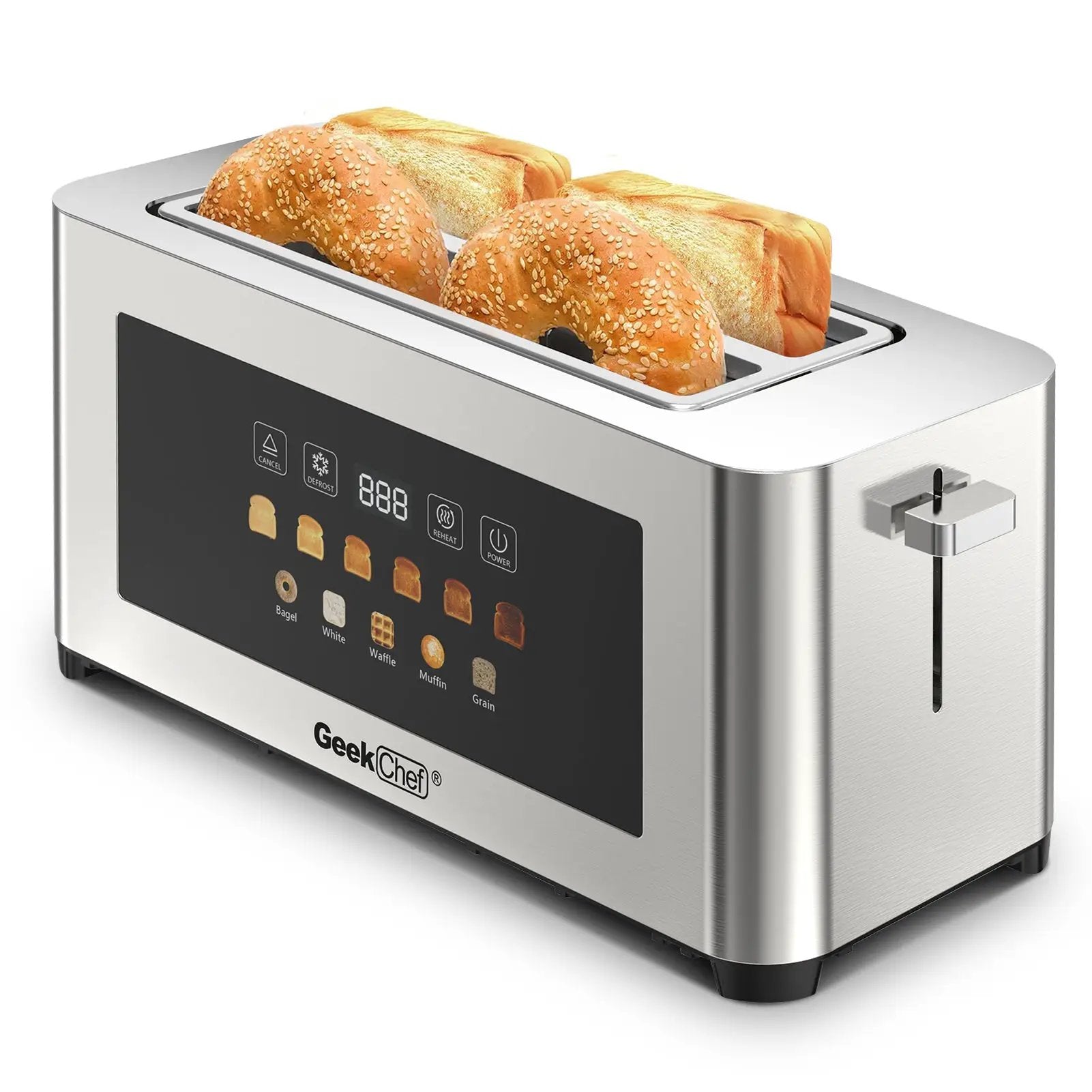 4-Slice Toaster with Extra-Wide Entrance and LED Display by HouseOfZazla