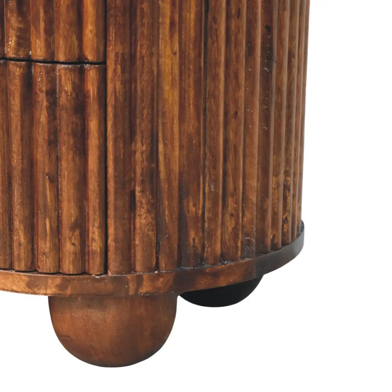 Solid Wood Curved Fluted Bedside Chest by HouseOfZazla