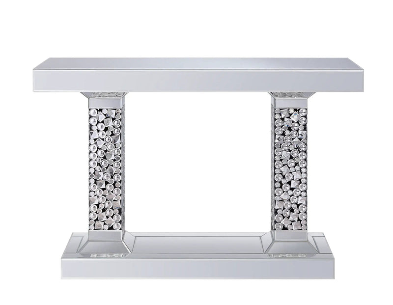 Lachina - Glam Mirrored Faux Gems Console Table - Silver by Unique Piece Furniture