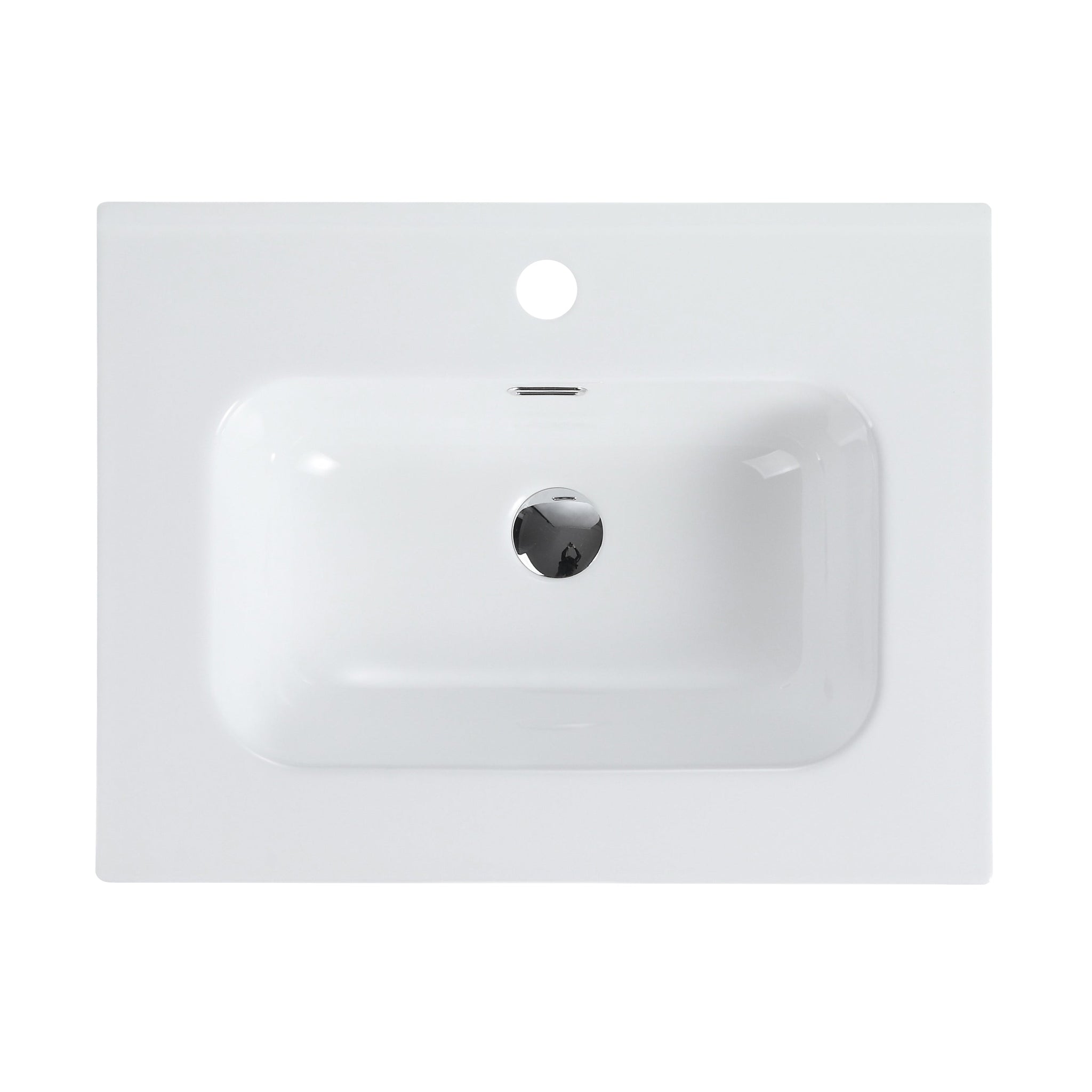 Glossy White Ceramic Integrated Sink by HouseOfZazla