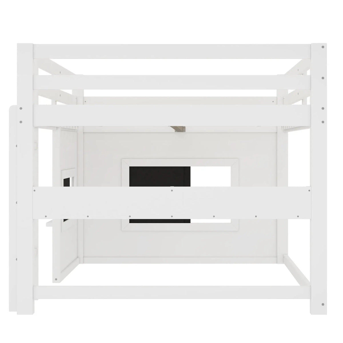 Full Size Loft Bed With Sliding Chalkboard & Bookshelf by HouseOfZazla