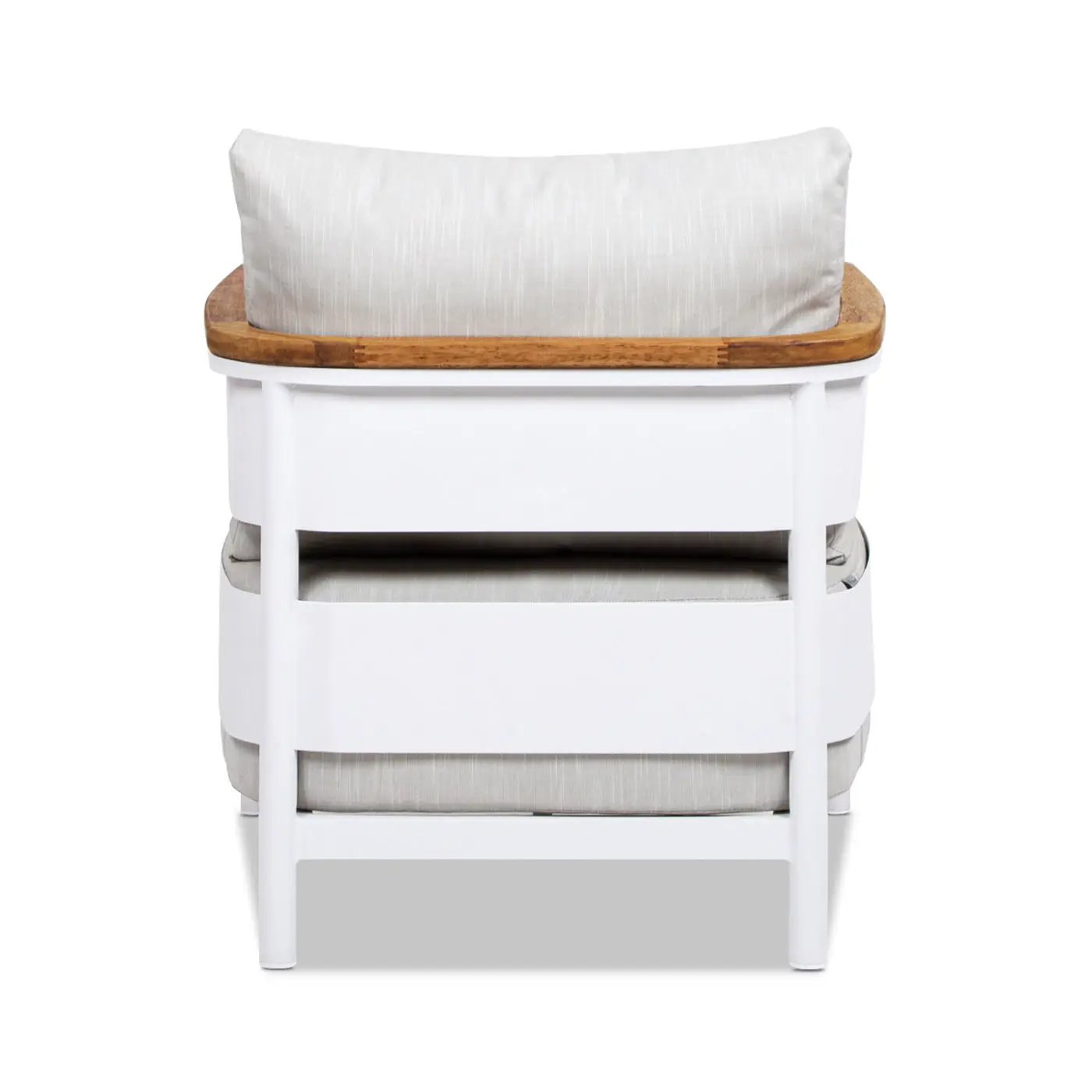 Rhodes 29" Upholstered Teak & Aluminum Patio Arm Chair Birch by HouseOfZazla
