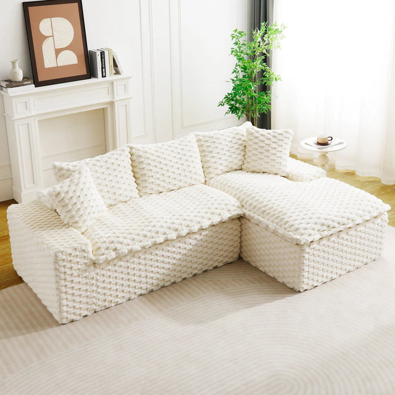 Modular Sofa, Convertible Twin Seat With Chaise Lounge by Unique Piece Furniture