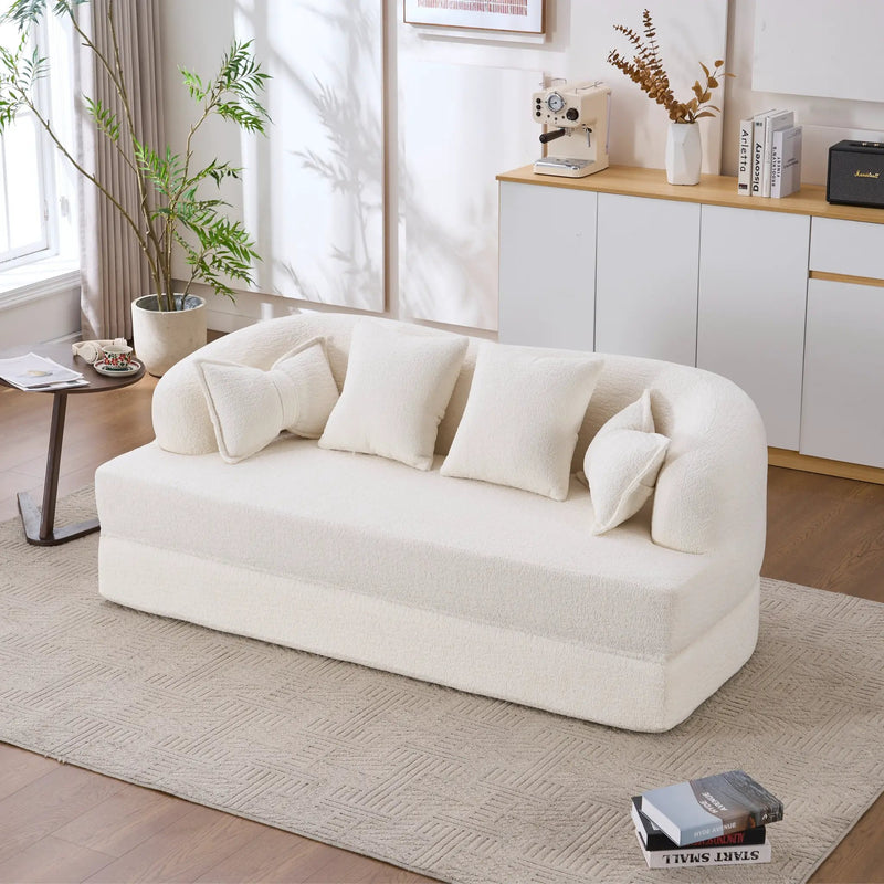2-in-1 Foldable Sofa Bed with 4 Pillows by HouseOfZazla