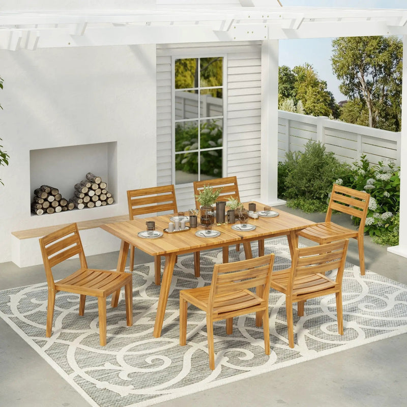Outdoor 7 Pieces Outdoor Dining Set - Teak by HouseOfZazla