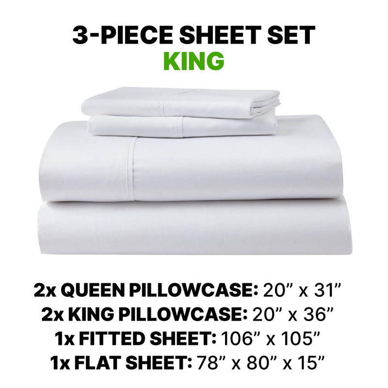 Sheet Set Luxurious Supima Cotton & TENCEL Blend with GhostGrip Bands by HouseOfZazla
